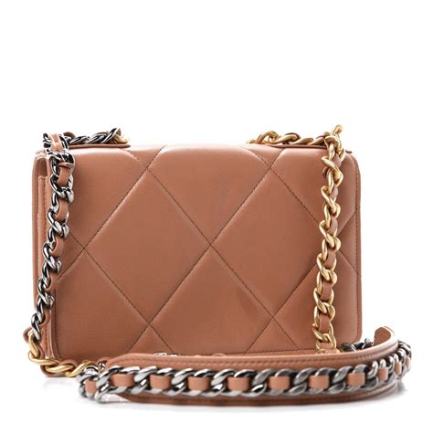 chanel wallet on chain brown